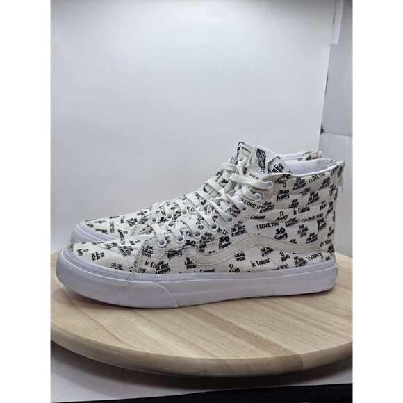 Vans SK8 Hi Top Slim Zip BARON VON FANCY Love White Black | US W 10 | M 8.5 - Picture 1 of 9